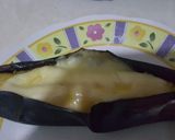 Foto del paso 1 de la receta: Plátano maduro horneado relleno de jamón y queso