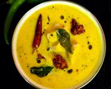A picture of step 7 of Taro root mor kuzhambu.