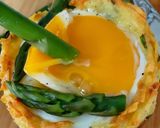 A picture of step 9 of Egg Nests with Asparagus Dippers.