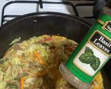 A picture of step 4 of Beef and cabbage sauce (my version).