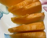 A picture of step 1 of Musk melon mint salad.