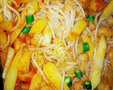 A picture of step 9 of Italian spaghetti with fries 🍟.