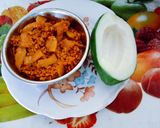 A picture of step 4 of Yummy tasty Raw papaya moong dal sabji.