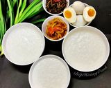 Hình bước làm 3 của món Cháo Trắng(Hột Vịt Muối+Cá Bống Kho Tiêu+Dưa Món)