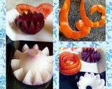 A picture of step 8 of Cucumber snail or chain...And flower salad.