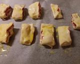 A picture of step 2 of Speck and brie pastry bites.