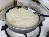 Arroz blanco con Pollo frito
