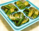 A picture of step 6 of Okra with Sesame Dressing.