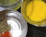 A picture of step 1 of Egg mini dosa with Schezwan chutney.