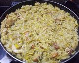 A picture of step 4 of Zarda (jaggery rice pulav).
