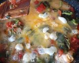 A picture of step 4 of Strapatsada with Tomato and Amaranth Greens.