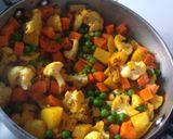 A picture of step 2 of Simple mix veg sabji.