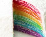 A picture of step 9 of Rainbow Crepe Cake.