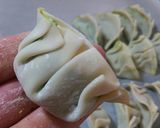 A picture of step 4 of Gyoza style seafood dumplings.