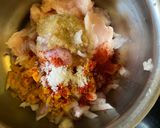 A picture of step 3 of Stuffed Karele or Bitter Gourd with Chicken Qeema in Kashimiri style.