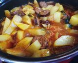 Paprikás krumpli füstölt kolbásszal recept fázis 3 fotója