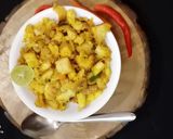 A picture of step 4 of Bread Upma.