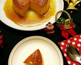 A picture of step 8 of Christmas special eggless caramel custard pudding cake with dry fruit chikki log.