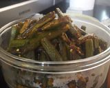 A picture of step 10 of Bhindi masala.