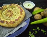 A picture of step 18 of Aloo kabab naan without oven serve with raita.
