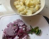 A picture of step 1 of Batatyachi (potato)bhaji.