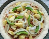 Gambar langkah 11 resipi Hawaiian Pizza 🍕🍍.