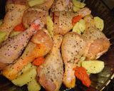 Foto del paso 2 de la receta: Jamoncitos de pollo y patatas al horno con sobrasada