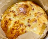 Pas rețetă Plăcintă cu 3 feluri de brânză, bacon și tortilla 4 fotografie