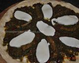 A picture of step 3 of Pizza Ghormeh Sabzi.