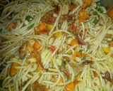A picture of step 4 of Spagroni with Assorted veggie.
