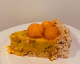 A picture of step 7 of Puffed Rice and Almond Tart with Tropical Fruit Cream.
