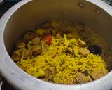 A picture of step 3 of Veg yellow pulao.