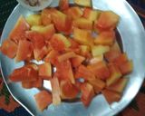 A picture of step 2 of Papaya chaat.