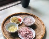 Hình bước làm 1 của món Sa tế tóp mỡ