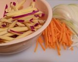 A picture of step 1 of Sweet Potato and Onion Kakiage (Japanese Vegetable Tempura Fritters).