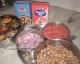 A picture of step 2 of North indian veg thali.