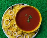 A picture of step 5 of Veg turmeric pulao.