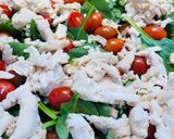 A picture of step 3 of Feta, Spinach, Cherry Tomatoes 🍅 and Shredded Chicken Pasta Bake.