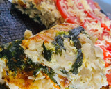 Foto del paso 5 de la receta: TORTILLA DE ESPINACA Y FIDEOS RELLENA CON QUESO 🥘🧀🥘🧀