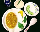 A picture of step 7 of Shahi Moong Dal.
