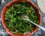 A picture of step 3 of Matar and Methi Parathas.