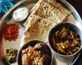 A picture of step 6 of Jowar bhakri and Brinjal subji.