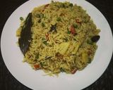 A picture of step 9 of Vegetable Pulao💚💛💚.