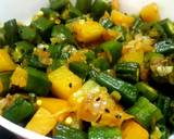 Lady's finger and pumpkin stir fry recipe step 1 photo