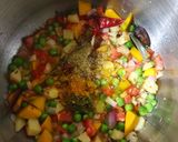 A picture of step 5 of Vegetable Khichdi.