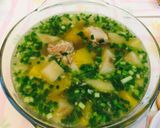 Hình bước làm 10 của món Sườn hầm sake và bí đỏ
