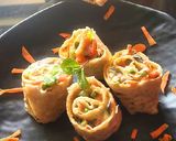A picture of step 6 of Tortilla Pinwheels.
