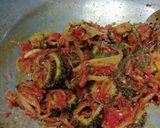A picture of step 6 of Pea curry Pulao Karela and chapati.