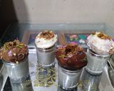 A picture of step 6 of Golgappa dessert with paan shots.