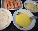 A picture of step 1 of Cheesy salmon fish fingers.